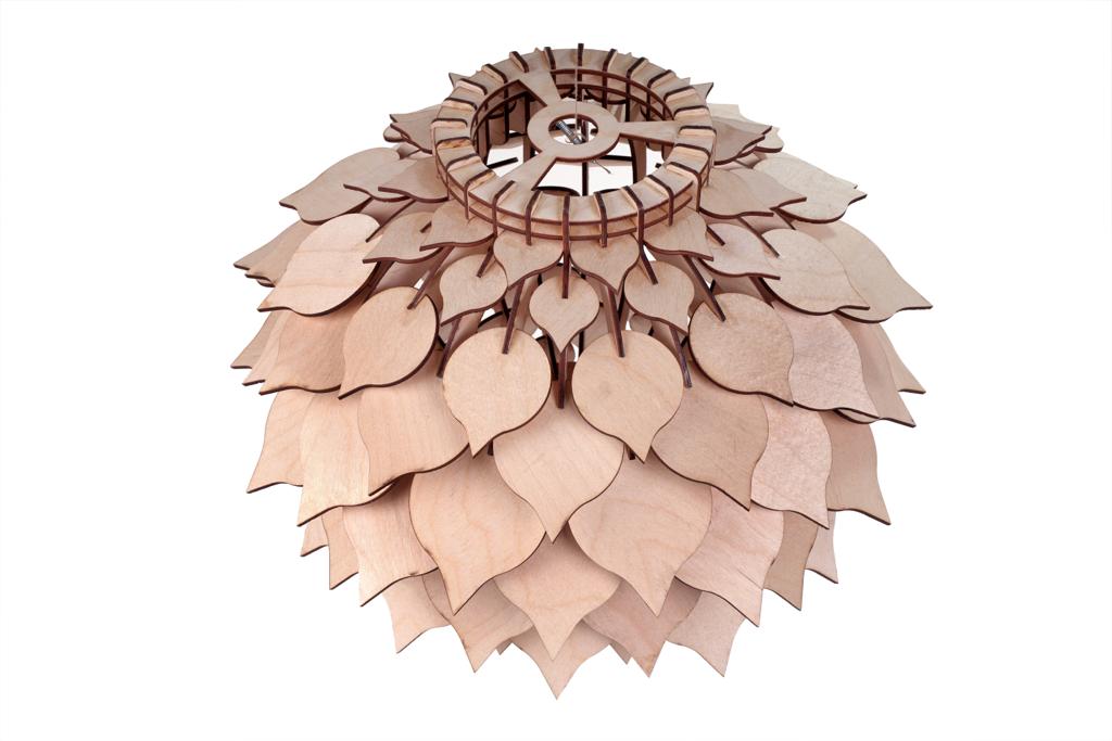 WhiteLeaf Wooden Lotus Chandelier